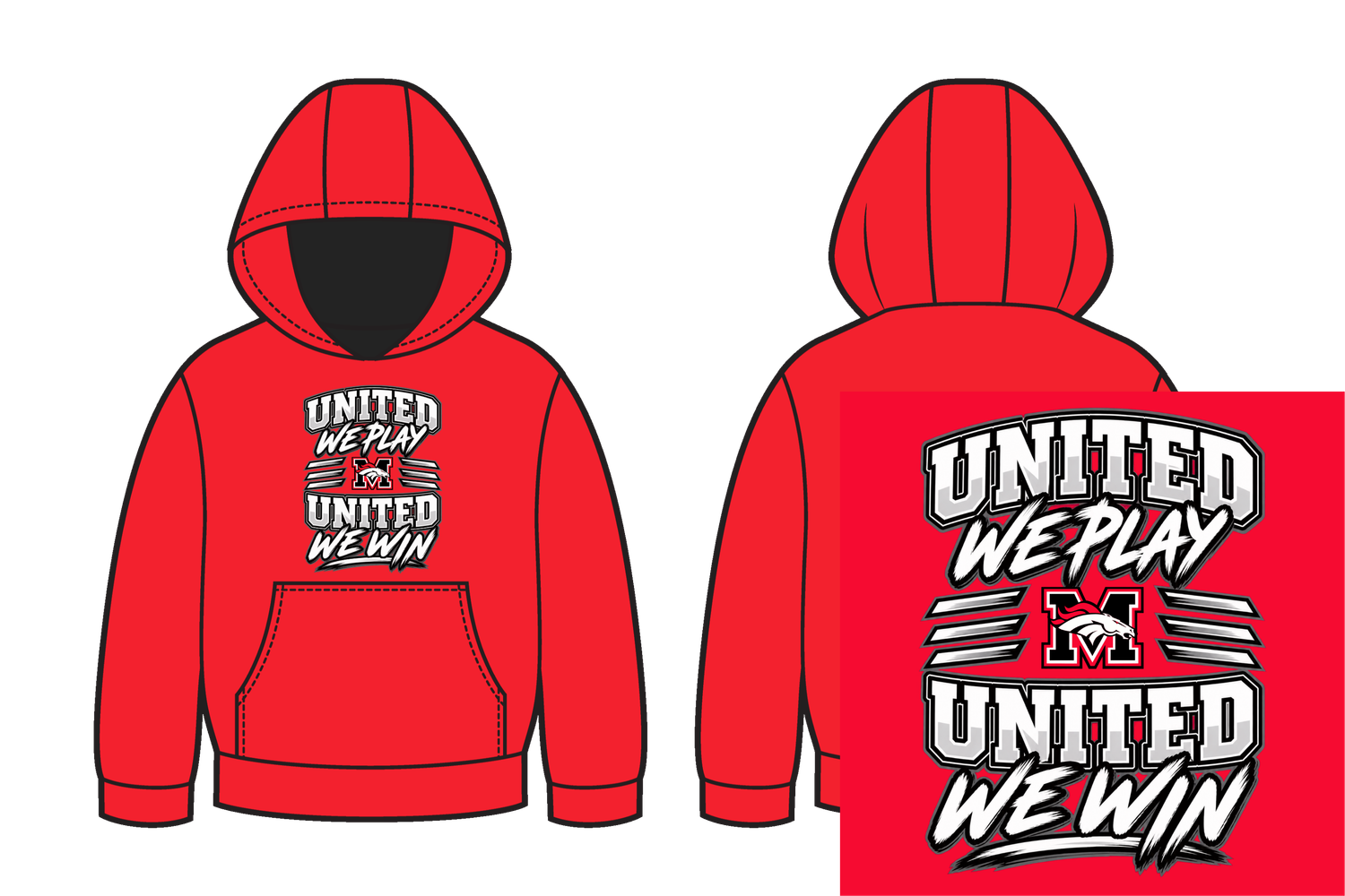 Mustang Broncos - Dry Fit Hoodie - United