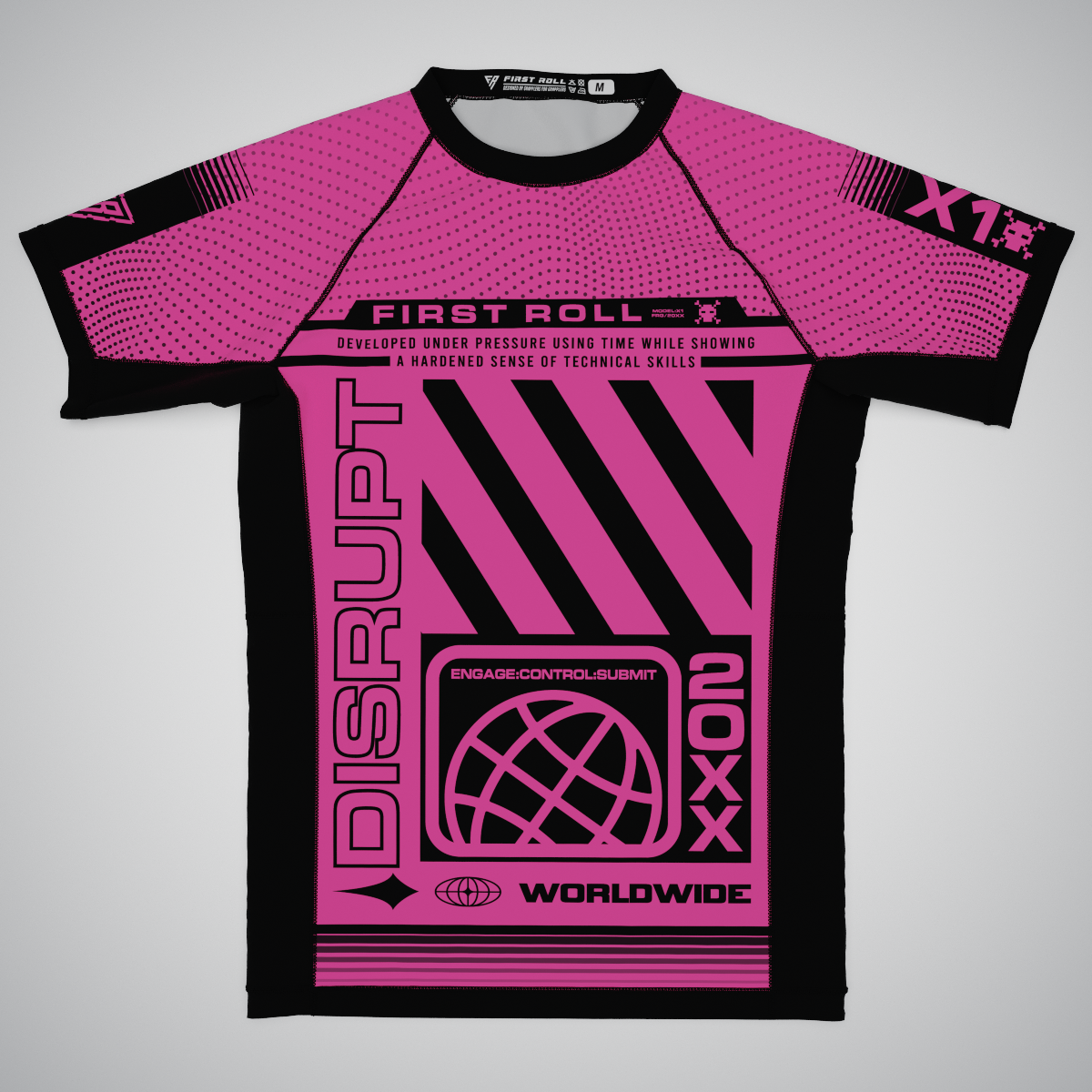 DISRUPT THE SYSTEM PINK RASHGUARD