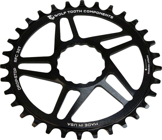 Wolf Tooth Components Drop-Stop Chainring: 28T Direct Mount for RaceFace Cinch Cranks Black