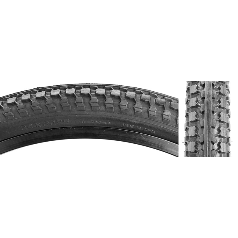 24x2.125 Sunlite Tire CST727 K52, Raised Center, BLACK
