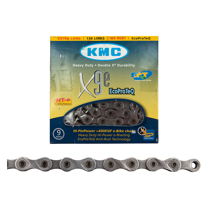 KMC e9 eBike Chain - 9 Speed, 136 Links, Silver