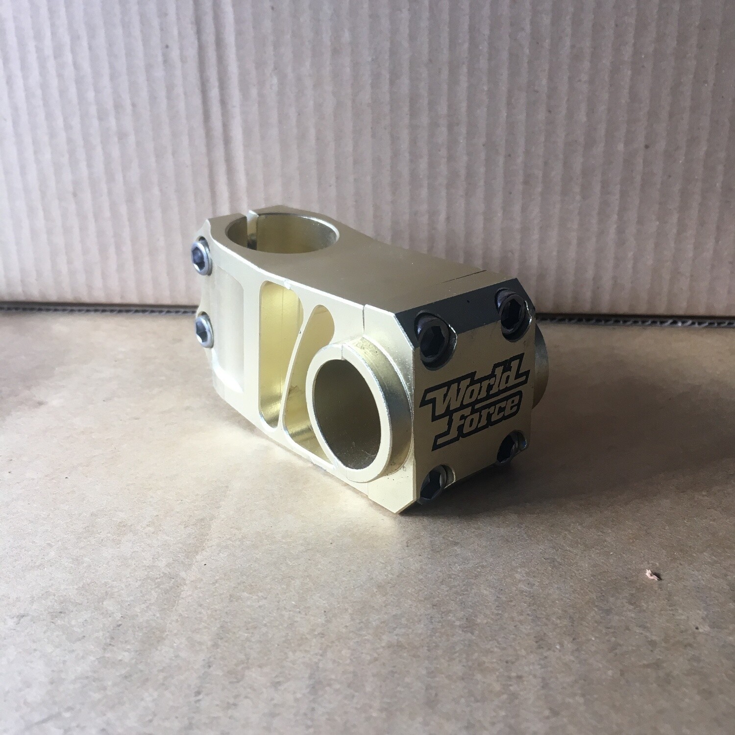 60mm x 25.4mm, 1-1/8th Threadless  WORLD FORCE Stem, GOLD (3060-119), NOS