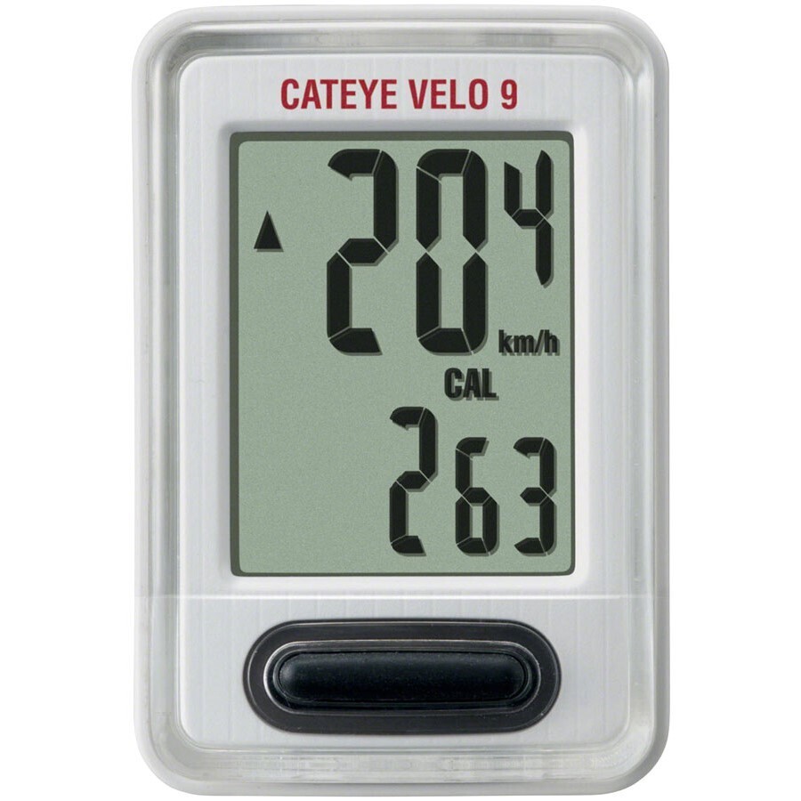 CatEye Velo 9 Bike Computer - Wired, White