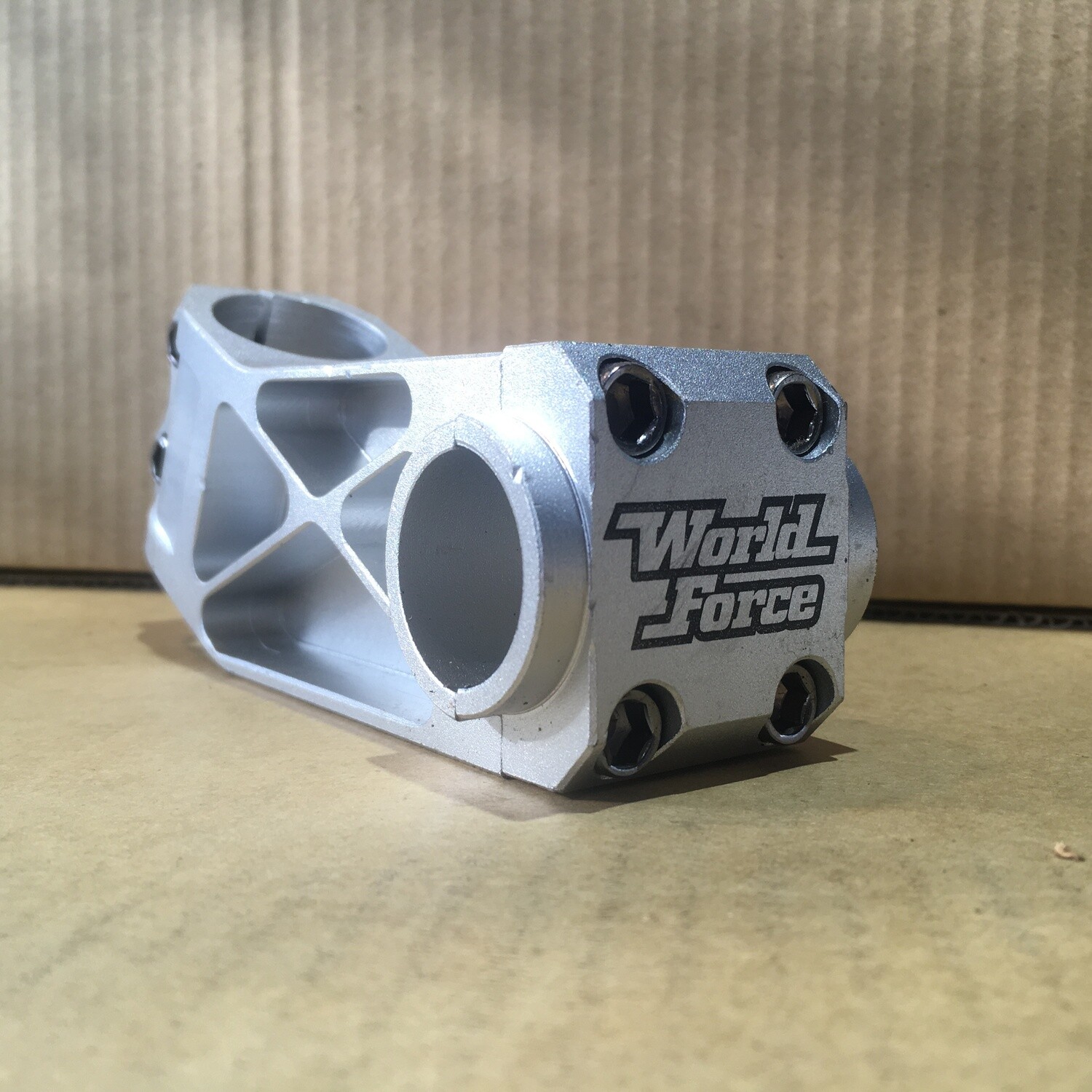 110 x 25.4mm, 1-1/8th Threadless WORLD FORCE Stem, SILVER (3060-216), NOS