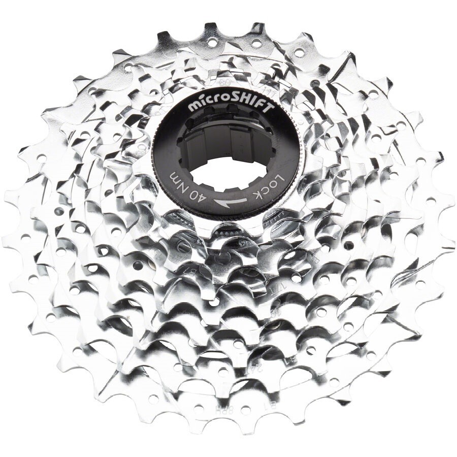 microSHIFT G10 Cassette - 10 Speed, 11-28t, Silver, Chrome Plated, With Spider