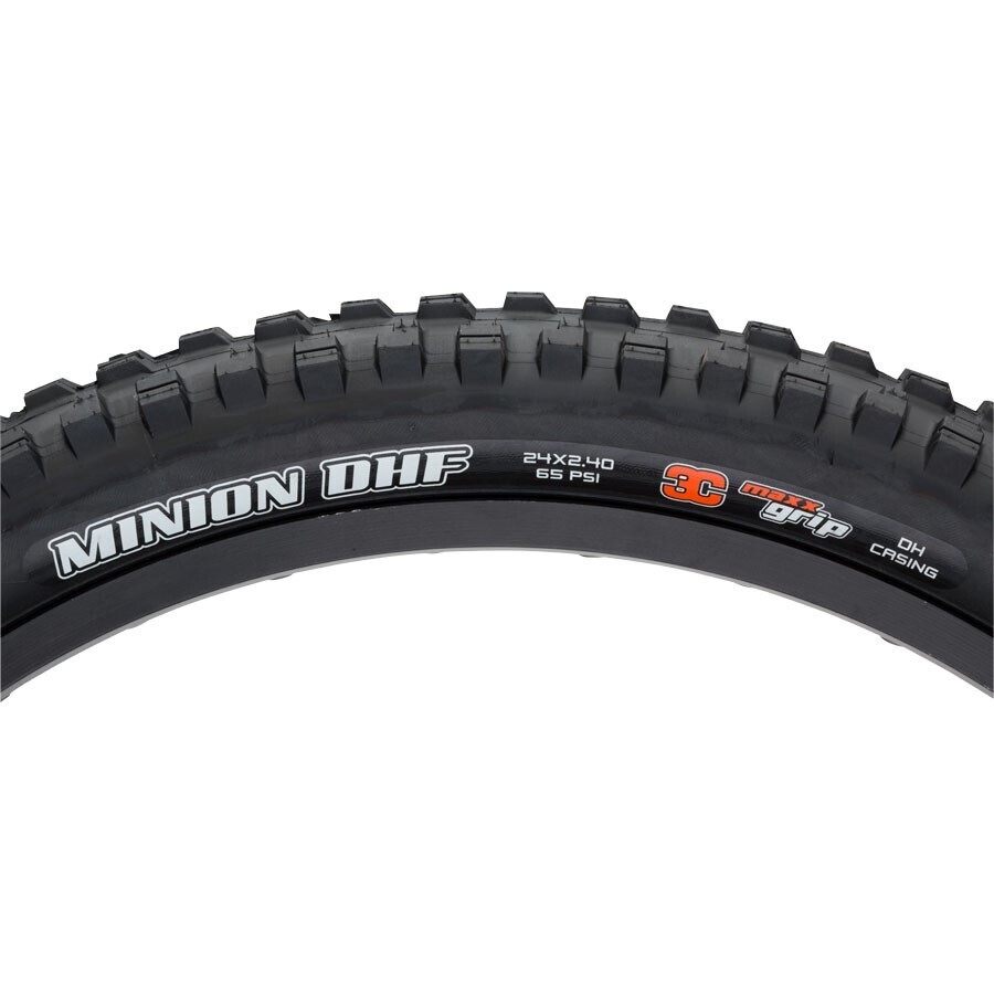 24 x 2.4" Maxxis MINION DHF Tire, Wire, Clincher, Black, 3C Maxx Grip, DH