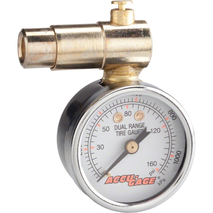 Meiser Schrader-Valve Dial Gauge with Pressure Relief: 160psi