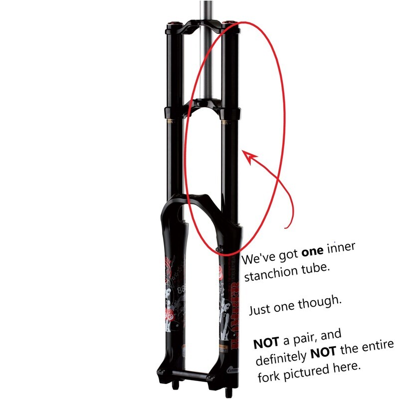 Marzocchi 38mm 888 08-01 Stanchion tube, Black (507785NZ)