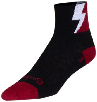 SockGuy Classic Bolt Socks - 3 inch, Red, Small/Medium