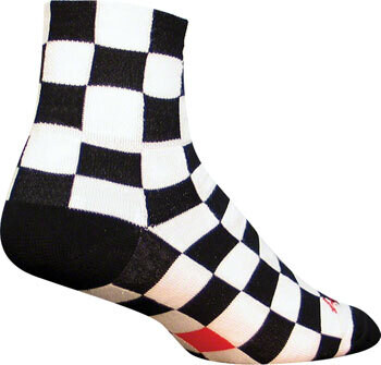 SockGuy Classic Ridgemont Socks - 3 inch, Black/White Checker, Small/Medium