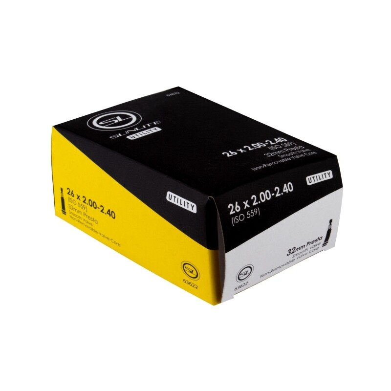 Sunlite Utili-T Standard Presta Valve Tube 26 x 2.0-2.4 PV 32mm