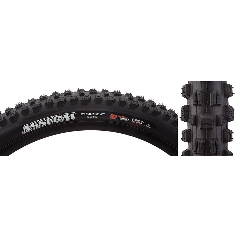 Maxxis Assegai Tire - 27.5 x 2.5, Tubeless, Folding, Black, 3C MaxxGrip, DH, Wide Trail