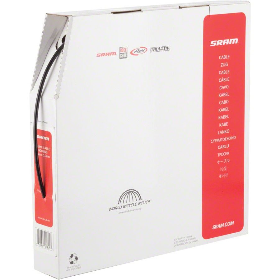 SRAM 5mm Brake Cable Housing Black, 30 Meter Filebox