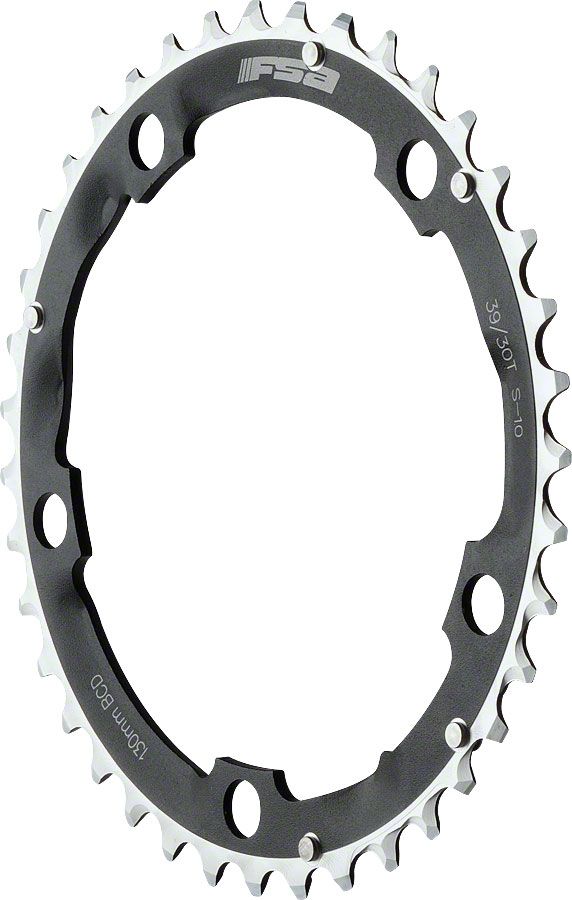 Full Speed Ahead Pro Road Triple Chainring - 39t, 130 BCD, Aluminum, S-10, Black