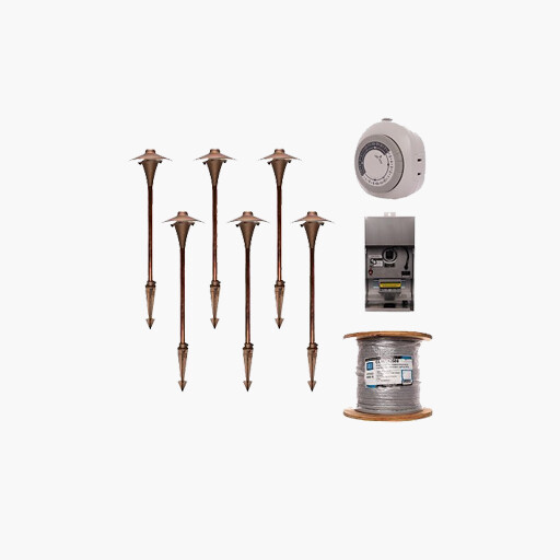 CAST CLCK3ADI Premium Lighting Walking Path Kit Solid Sand Cast Bronze