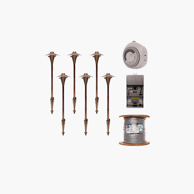 CAST CLCK3ADI Premium Lighting Walking Path Kit Solid Sand Cast Bronze