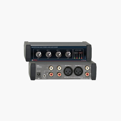 RDL EZ MX4ML Mic and Stereo Line Audio Mixer 4 x 1