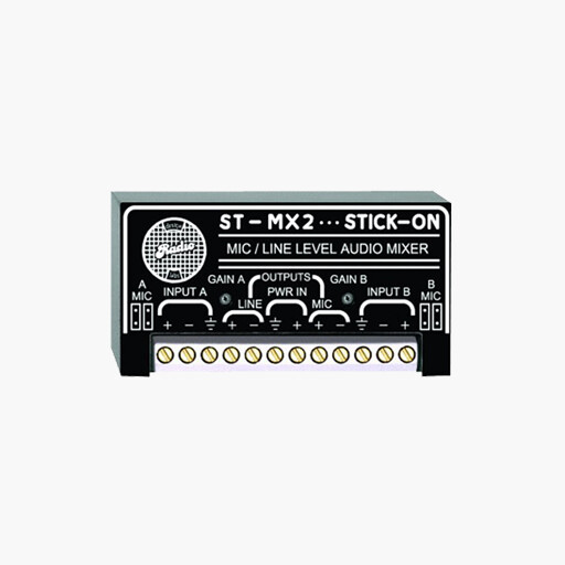 RDL ST MX2 2 Channel Audio Mixer Microphone or Line Input and Output