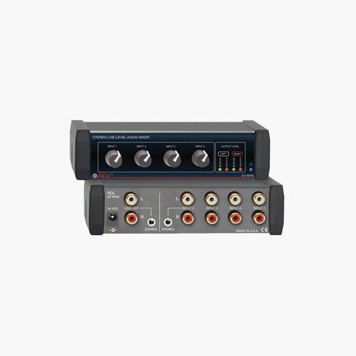 RDL EZ MX4L Stereo Line Level Audio Mixer 4x1