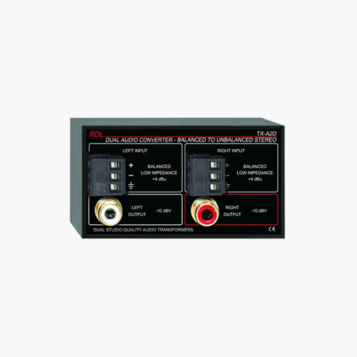 RDL TX A2D Dual Audio Converter Balanced to Unbalanced