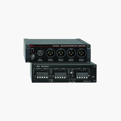 RDL RU MLD4 Microphone Line Distribution Amplifier 1x4