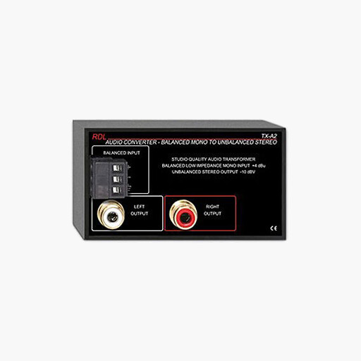 RDL TX A2 1 Channel Audio Converter Balanced to Unbalanced