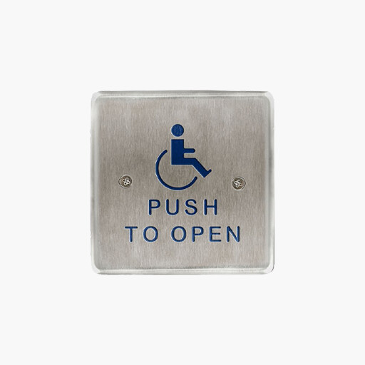 RCI R946HP459 Square Push Plate Push to Open Text, Handicap Logo