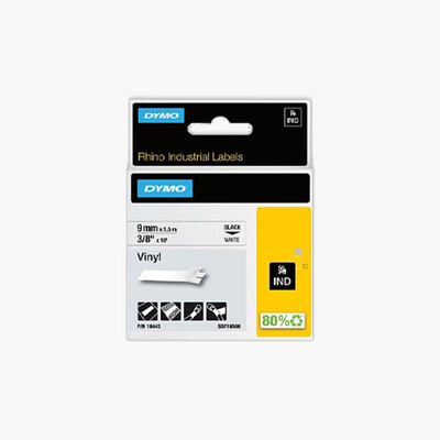 DYMO 18443 Rhino Industrial Vinyl Labels 3-8 Inc x 18 Ft