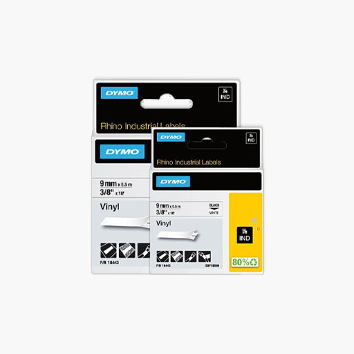 DYMO 18443 Rhino Industrial Vinyl Labels 3-8 Inc x 18 Ft
