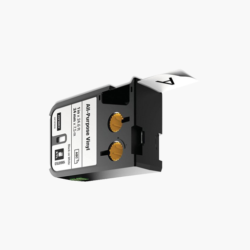 DYMO 1868753 Rhino XTL White Vinyl Tape 24mm Black Text