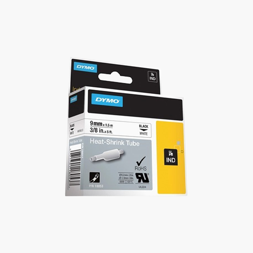 DYMO 18053 Rhino Heat Shrink Tube Label 3-8  Inch x 5 Inch Black