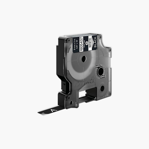 DYMO 1805437 Rhino Black Vinyl Tape 9mm White Text