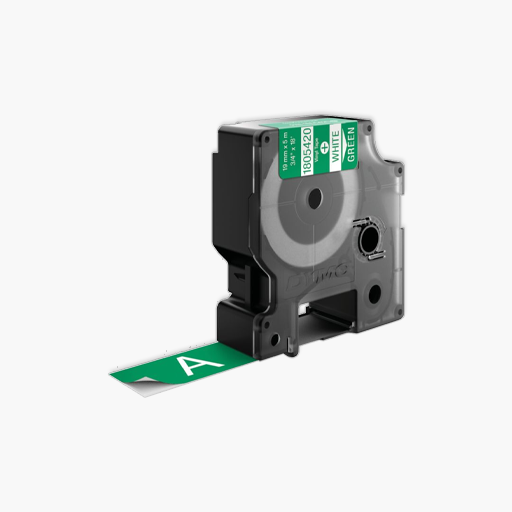 DYMO 1805436 Rhino Black Vinyl Tape, 19mm, white Text