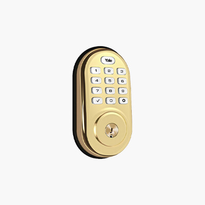 Yale YRD216-ZW2-P05 Assure Lock Push-Button Z-Wave Plus, Brass