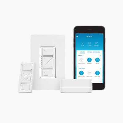 Lutron PBDGPKG1WC Caseta Wireless Dimmer Kit Smart Bridge Lutron PBDGPKG1WC Caseta Wireless Dimmer Kit Smart Bridge