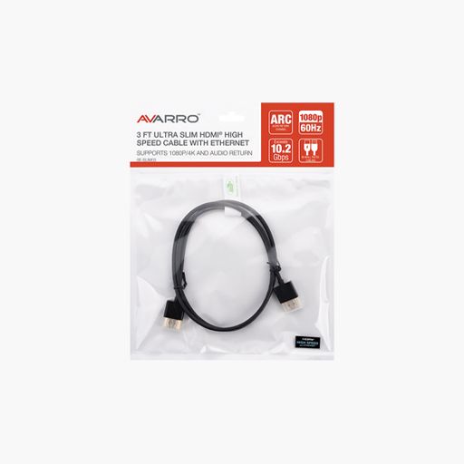 Avarro 0E SLIM03 3 Ft Ultra Slim 1080p HDMI High Speed Cable