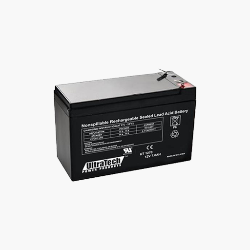 UlltraTech IM-1270 12V, 7Ah SLA Battery, F1 Terminal