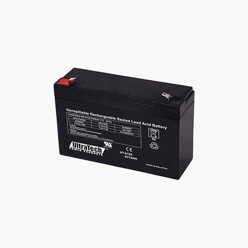 UltraTech IM-6120 6V, 12Ah SLA Battery, F1 Terminal