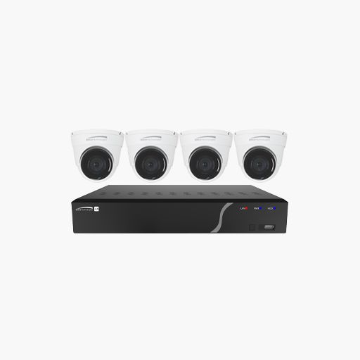 Speco ZIP44T4 4-Channel NVR Surveillance Kit, Turret Cameras, 4TB