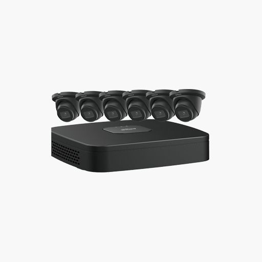 Dahua NB484E62B Starlight IP Security System Kit, 7-Piece, 4MP Turret