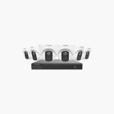 Turing Video TLK6T482 Lite IP Kit 6x4MP Turrets, 8-Channel NVR