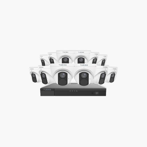 Turing Video TLKCT4F4 Lite IP Kit 12x 4MP Turret Camera, 16-Channel