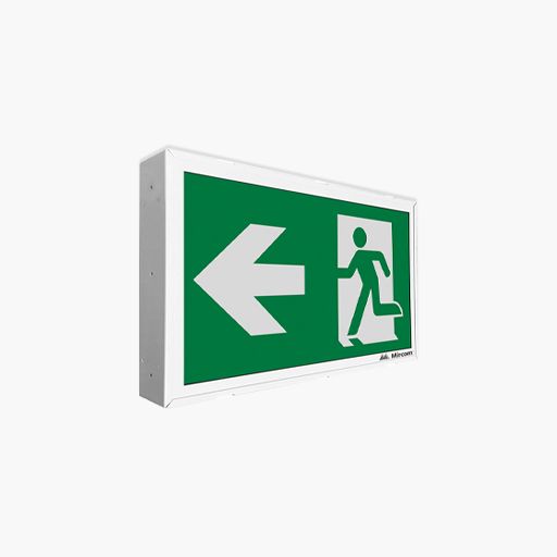 Mircom ELRM-100S Steel LED Running Man Sign, Battery Backup
