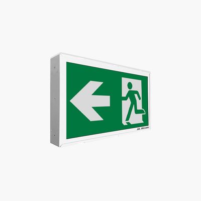 Mircom ELRM-100S Steel LED Running Man Sign, Battery Backup