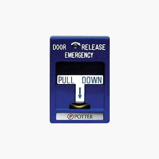 Potter 1000704 Pull Station RMS-1T-LP, Evacuation White Text, Blue