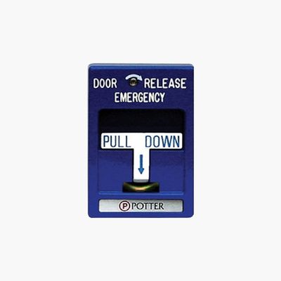 Potter 1000704 Pull Station RMS-1T-LP, Evacuation White Text, Blue