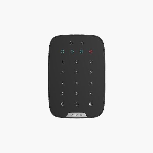 AJAX Wireless Touch Keypad Supporting Cards and Key Fobs, Black