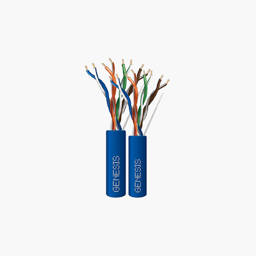 Genesis 63602106 CAT6 Riser Cable, 23/4 Solid BC, Unshielded, Blue