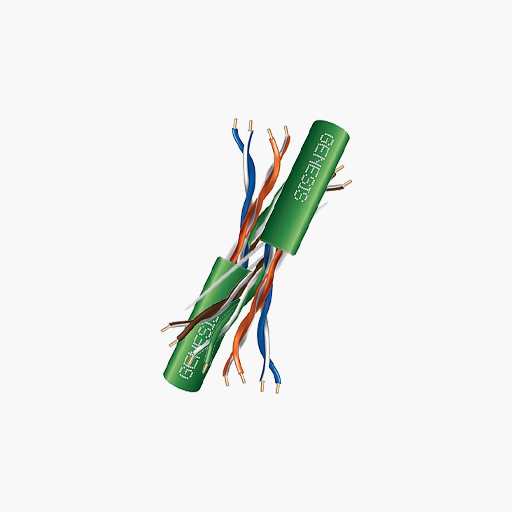 Genesis 63602105 CAT6 Riser Cable, 23/4 Solid BC, Unshielded, Green