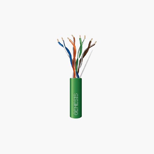 Genesis 63602105 CAT6 Riser Cable, 23/4 Solid BC, Unshielded, Green